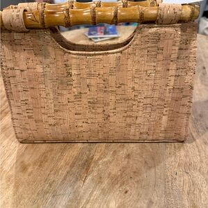 Cork Handbag with Bamboo Handle